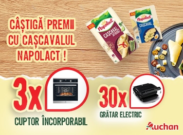 Câștigă premii cu cașcavalul Napolact și Auchan!
